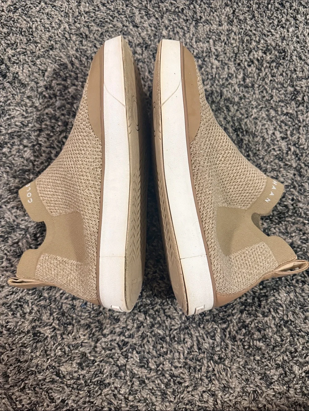 Cole Haan Women’s 7 GrandPro Knit Slip-On Sneakers Tan Beige